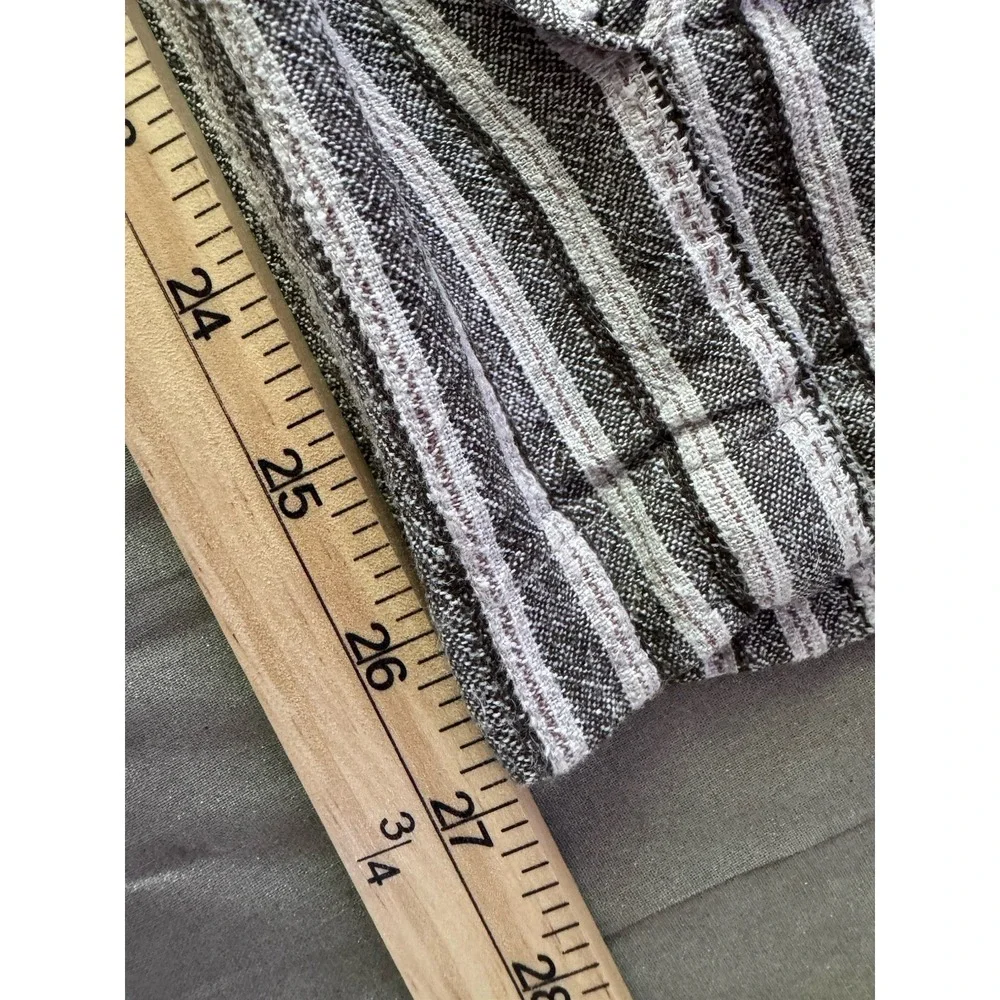 BDG Urban Outfitters Baggy High Waist Crop Lagenlook Pants S Gray Stripe Cargo
